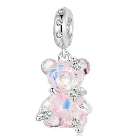 Dreamy Bear with Stars Dangle Charm