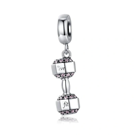 dumbell fits Pandora bracelet affordable charm Jewelry