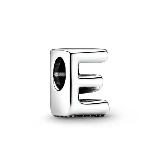 Silver Letter Clear E Charm