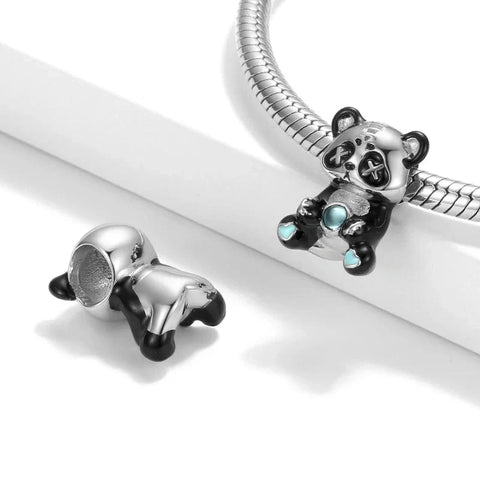 jewlouli edgy punk panda pandora charm jewelry fits pandora bracelet