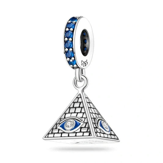 Egypt Pyramid Blue Eye Charm