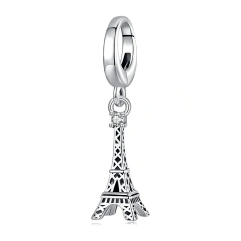 Eiffel Tower Silver Dangle Charm - Eiffel Tower Silver Dangle Charm