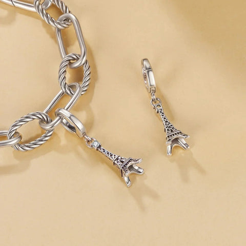 Eiffel Tower Silver Dangle Charm - Eiffel Tower Silver Dangle Charm