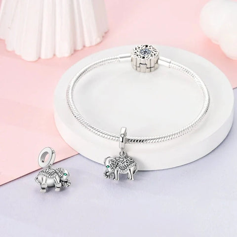 jewlouli elephant dangle pandora charm jewelry fits pandora bracelet