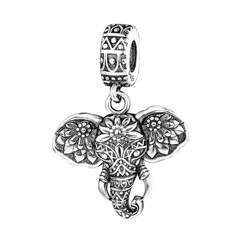 Silver Indian Elephant Charm