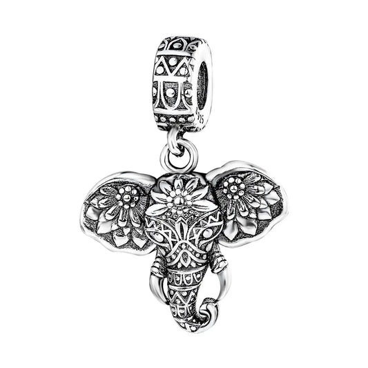 Silver Indian Elephant Charm