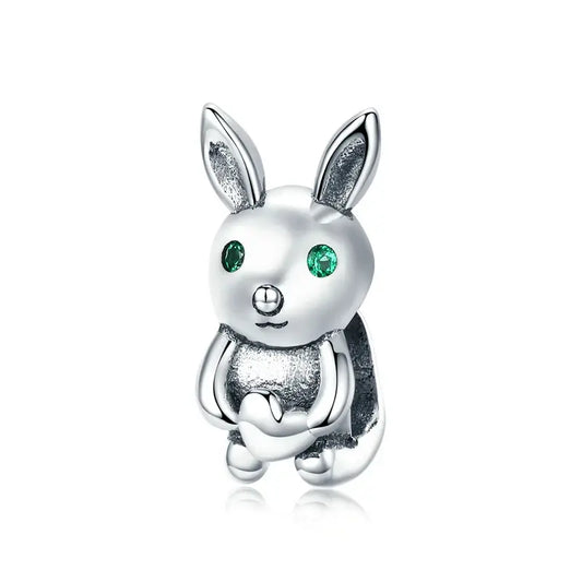 Emerald-Green Eye Bunny Charm
