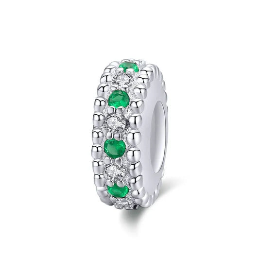 emerald green and diamond charm for bracelets