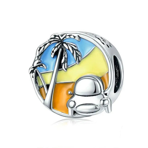Travel Car with  Palms Colord Charm - Travel Car with  Palms Colord Charm