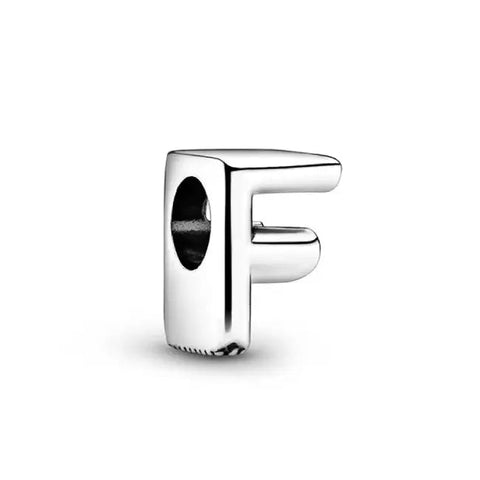 Silver Letter Clear F Charm - Silver Letter Clear F Charm