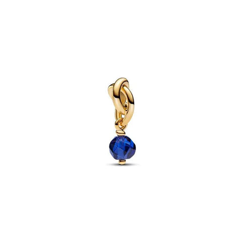 Faceted Blue Eternity Circle Dangle Charm - Faceted Blue Eternity Circle Dangle Charm