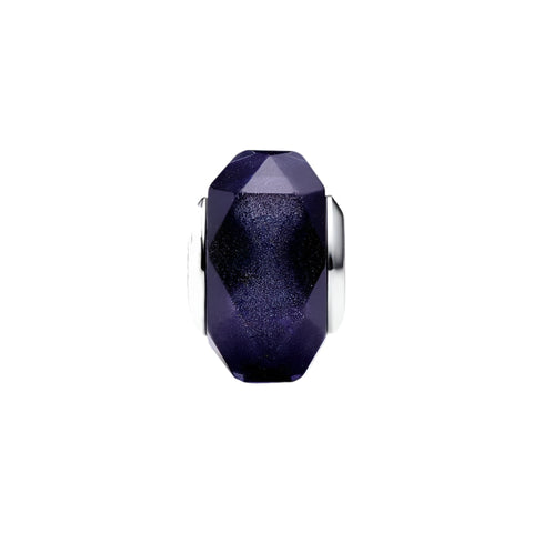 Faceted Blue Murano Glass Charm - Faceted Blue Murano Glass Charm
