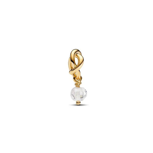 Faceted Clear Eternity Circle Dangle Charm