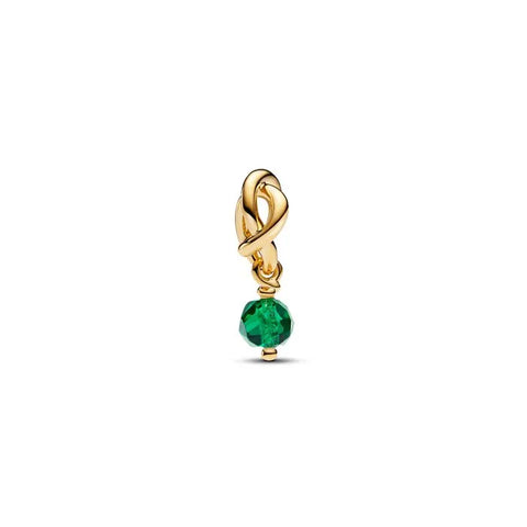 Faceted green eternity circle dangle charm in Pandora Shine, perfect for adding a refreshing touch