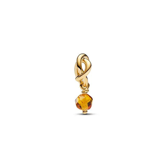 Faceted Honey Eternity Circle Dangle Charm
