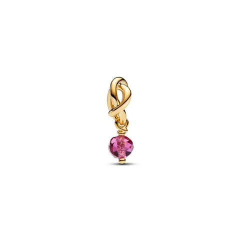 Faceted Pink Eternity Circle Dangle Charm - Faceted Pink Eternity Circle Dangle Charm