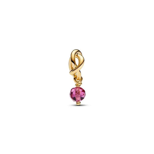 Faceted Pink Eternity Circle Dangle Charm