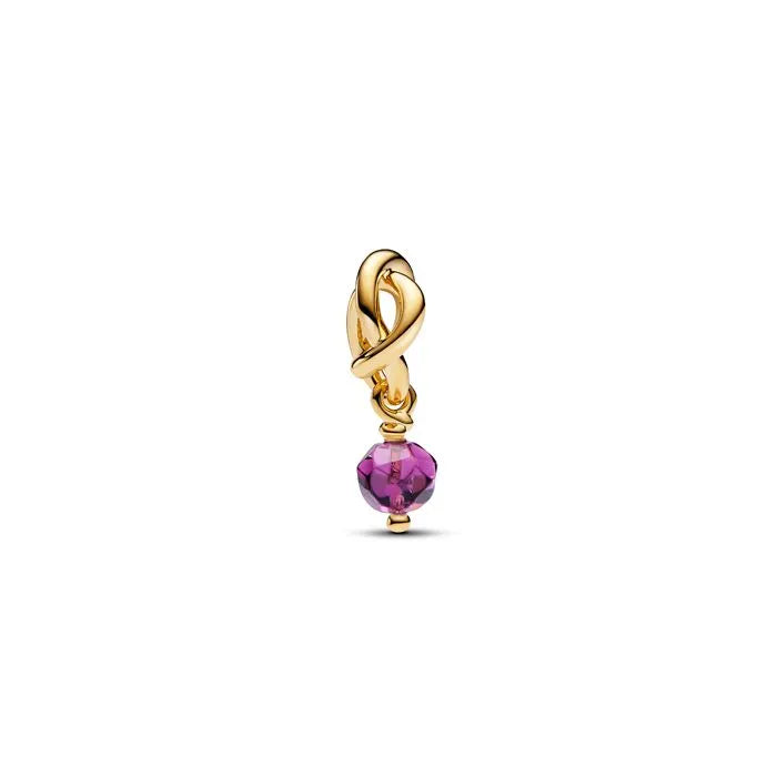 Faceted purple eternity circle dangle charm in Pandora Shine, a beautiful, vibrant addition