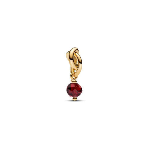 Faceted Red Eternity Circle Dangle Charm