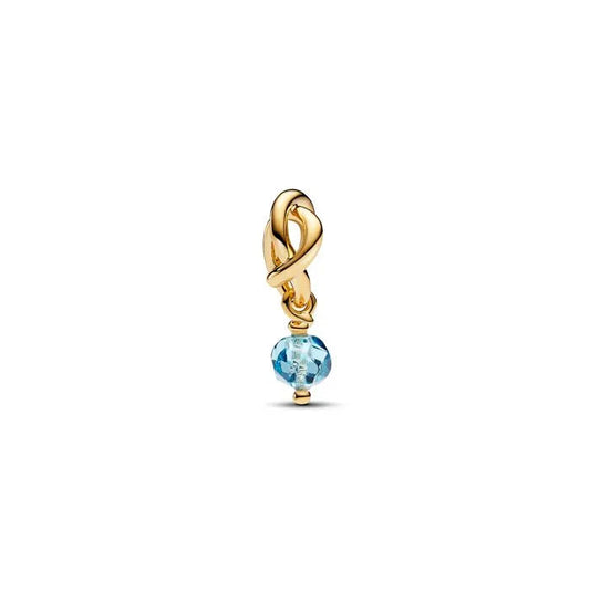 Faceted Sea Aqua Blue Eternity Circle Dangle Charm