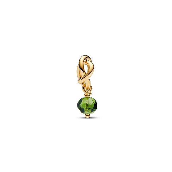 Faceted Spring Green Eternity Circle Dangle Charm - Pandora Shine - Pink eternity circle charm with faceted design, brings a soft and colorful accent to charm bracelets