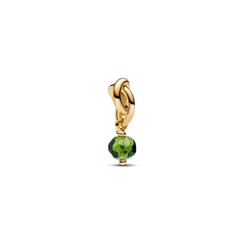 Faceted Spring Green Eternity Circle Dangle Charm