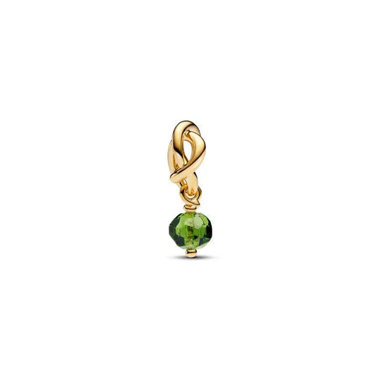 Faceted Spring Green Eternity Circle Dangle Charm