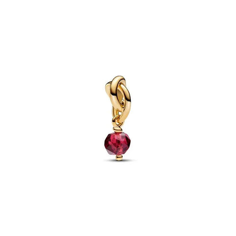Faceted True Red Eternity Circle Dangle Charm