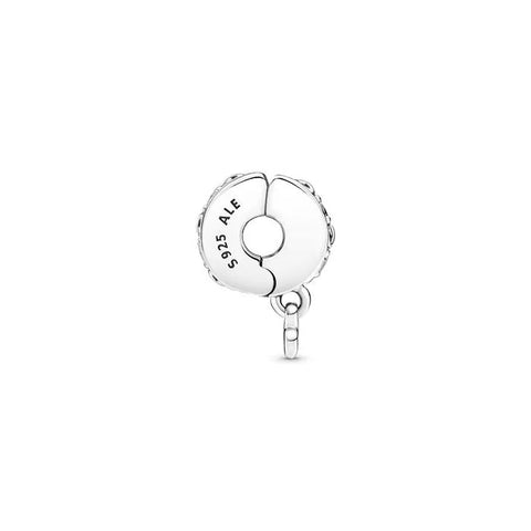 Family Always Pave Clip - Pave clip with "Family Always" design, perfect for adding sparkle and sentiment to bracelets.