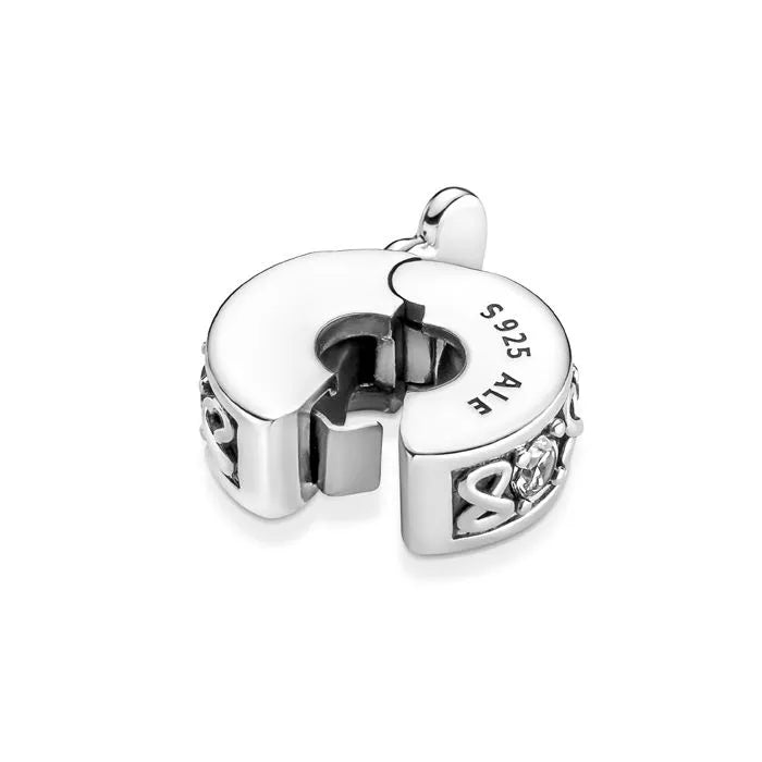 Family Always Pavé Clip - Elegant clip with pavé detailing, symbolizing the importance of family bonds.