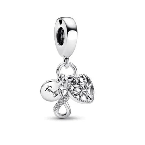 Family Infinity Red Heart Charm - Family Infinity Red Heart Charm