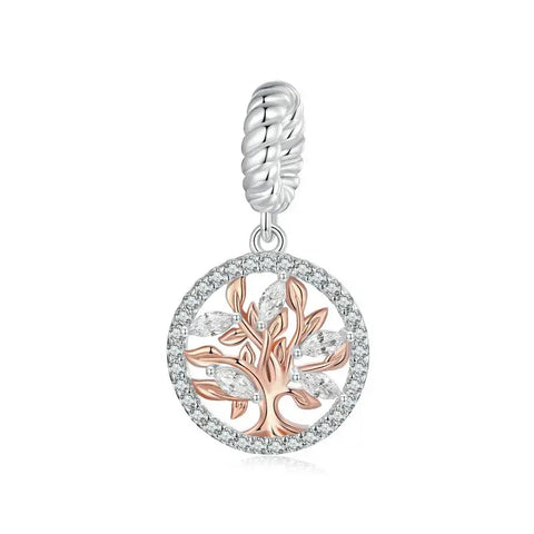 Family Tree Rose Gold & Silver Charm - Family Tree Rose Gold & Silver Charm