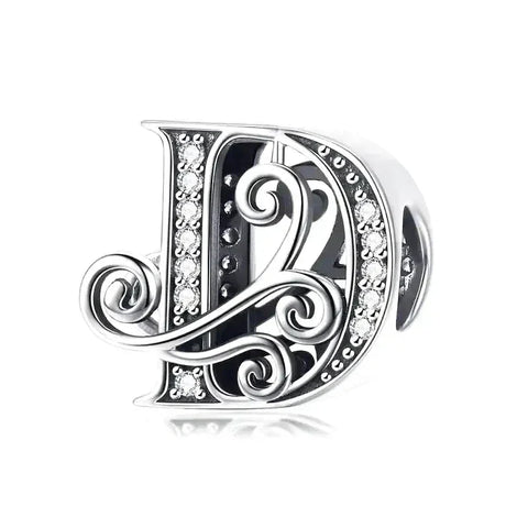fancy letter d charm