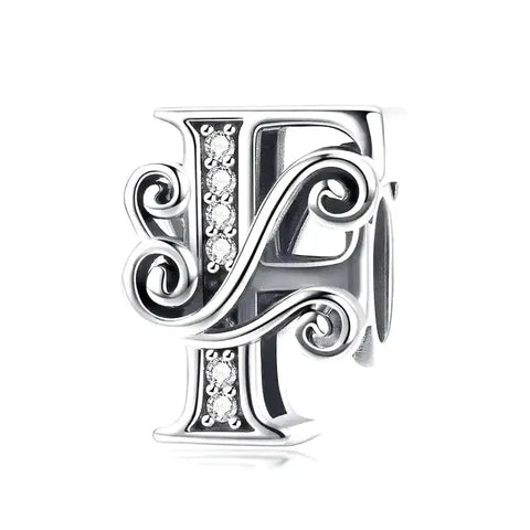 fancy letter f charm