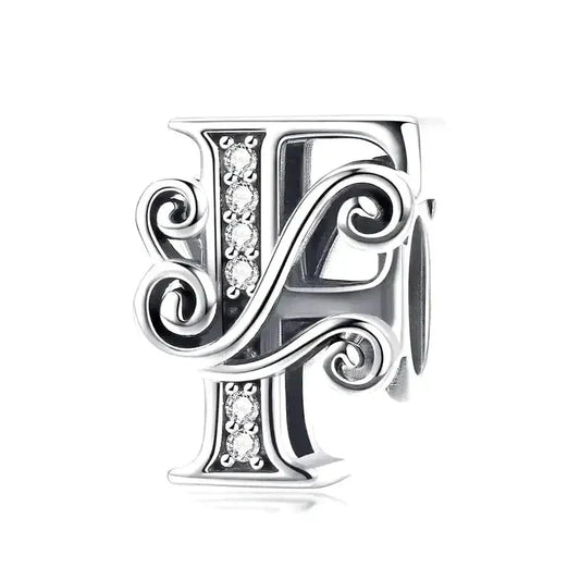 fancy letter f charm