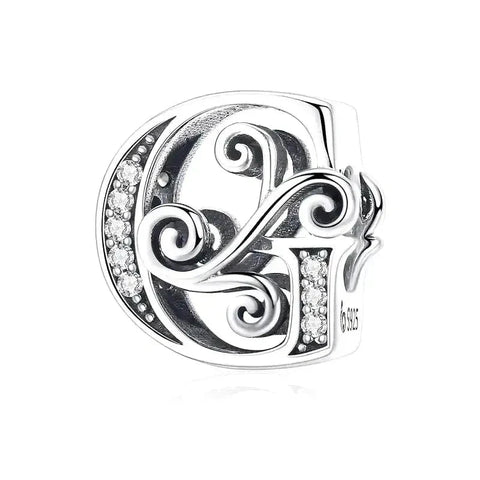 Silver Fancy Letter G Charm - Silver Fancy Letter G Charm