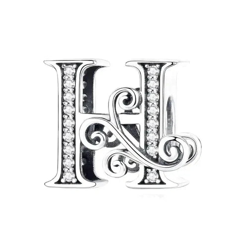 fancy letter h charm