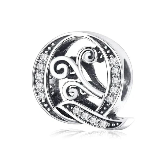 Fancy Letter Q Charm - Fits pandora Bracelet