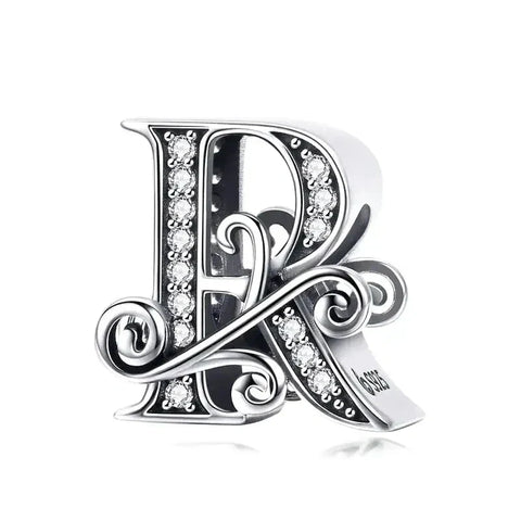 Fancy Letter R Charm - Fits pandora Bracelet