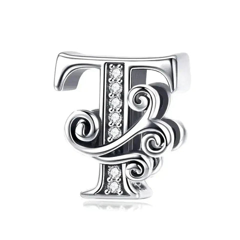 Fancy Letter T Charm - Fancy Letter T Charm