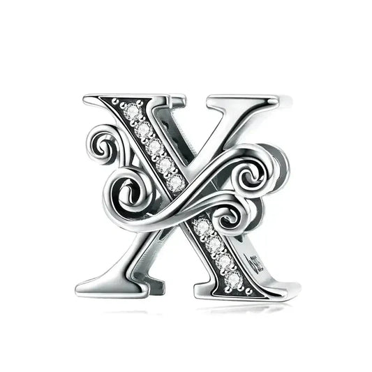 Fancy Letter X Charm - Fits pandora Bracelet