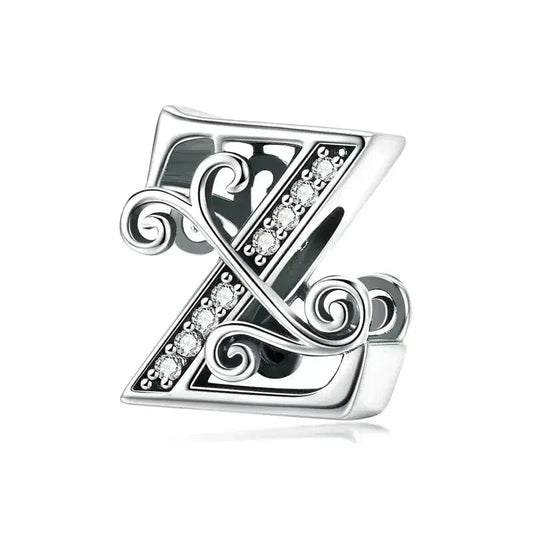 Silver Fancy Letter Z Charm