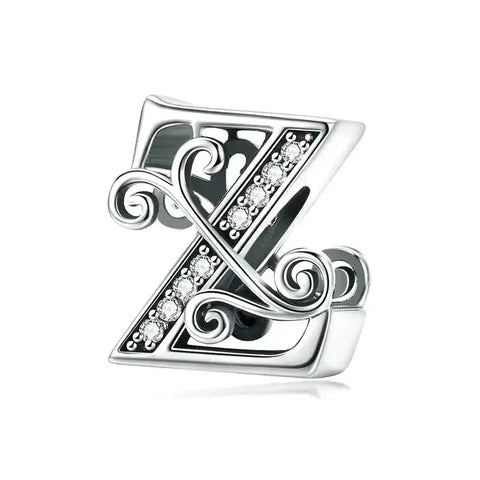 Fancy Letter Z Charm - Fits pandora Bracelet