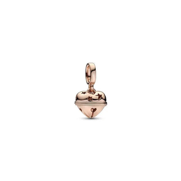 Festive Bell Dangle Charm - Pandora Rose - Christmas bell dangle charm in Pandora Rose, ideal for seasonal charm bracelets