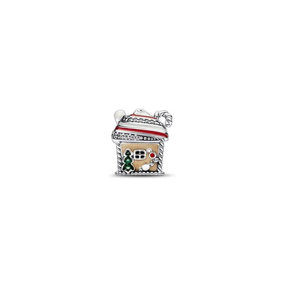 Festive Gingerbread House Charm - Festive gingerbread house charm, a delightful and cozy addition to holiday bracelets