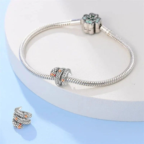 Curled Silver Snake Charm - Curled Silver Snake Charm