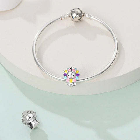 Floral colored Bunny Charm - Floral colored Bunny Charm