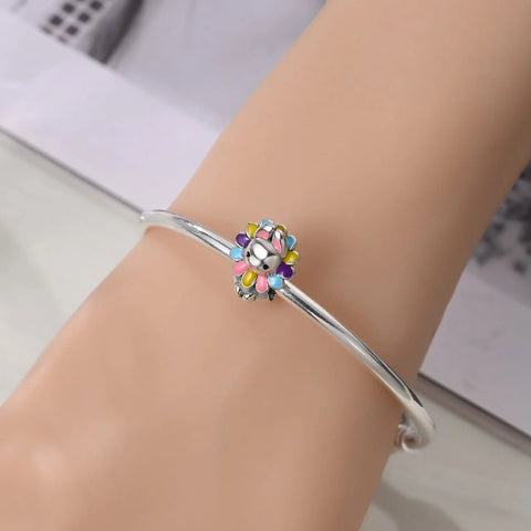 Floral colored Bunny Charm