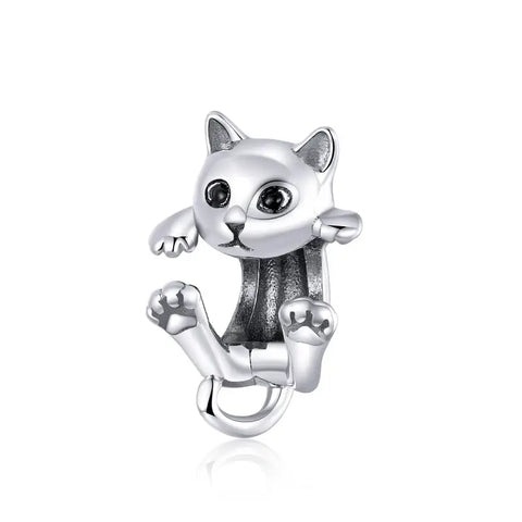 Silver Cat Charm