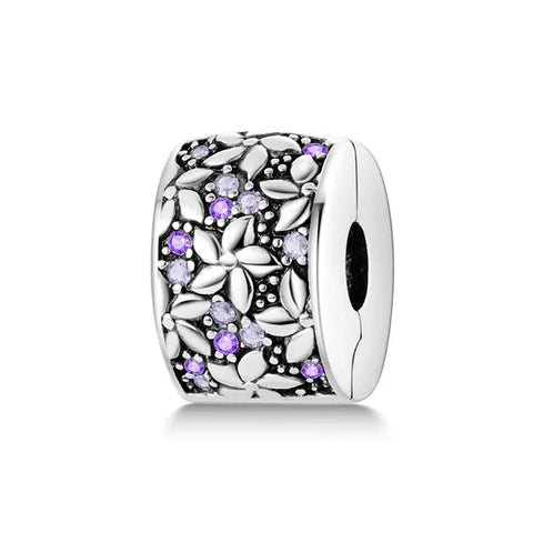Floral Purple Crystal Charm - Floral Purple Crystal Charm